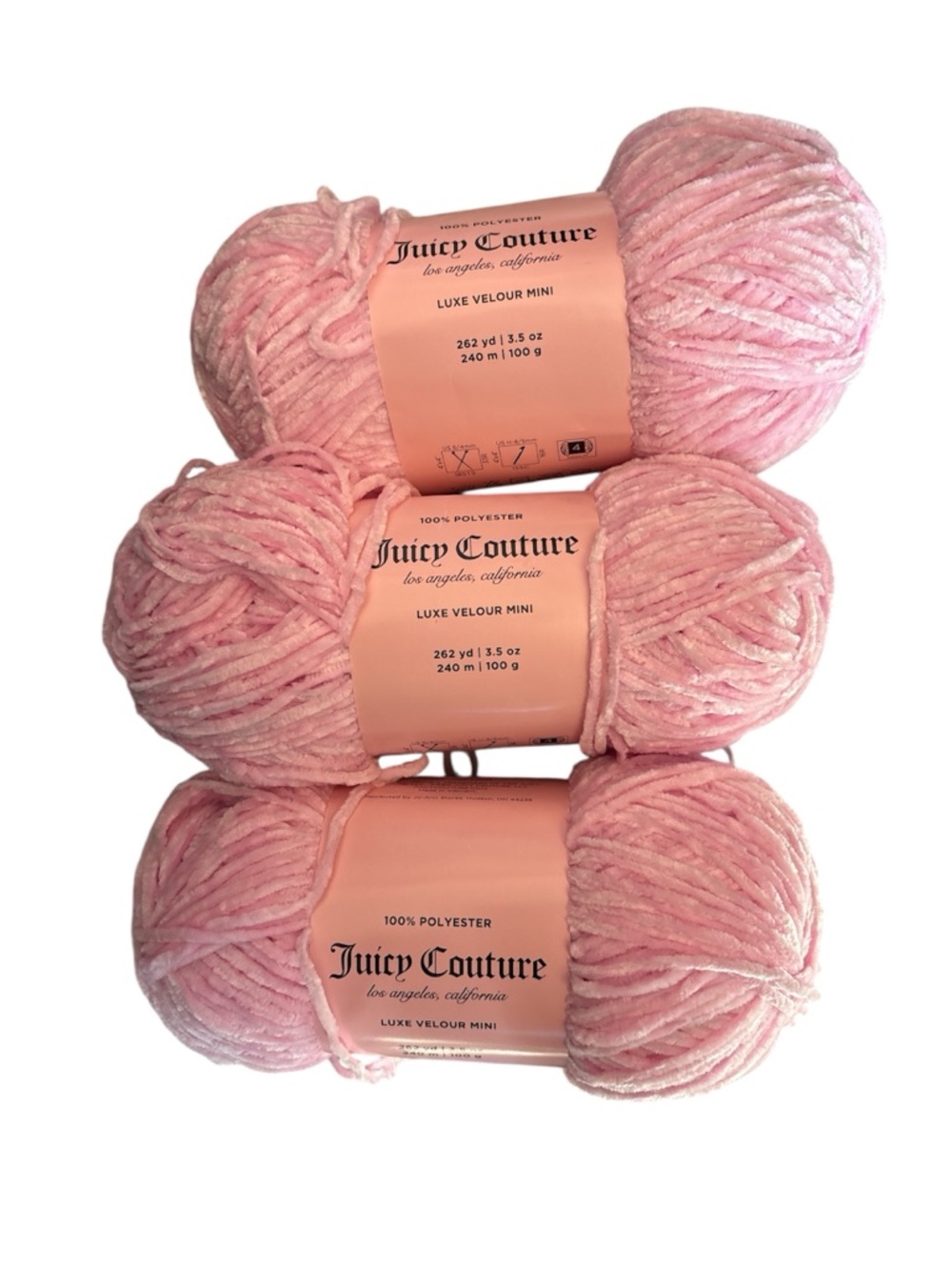 Juicy Couture Pink Diamond Luxe Velvet Yarn